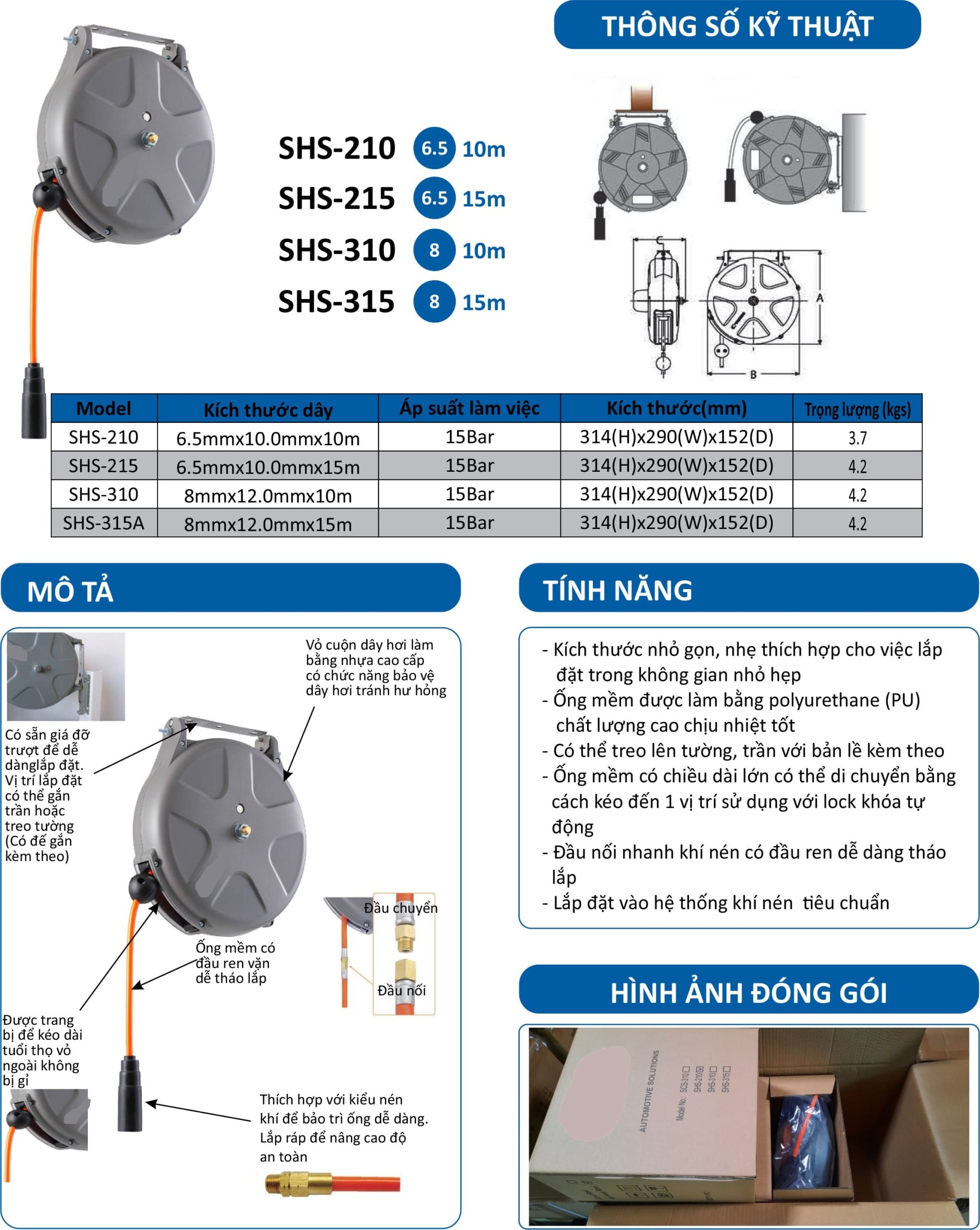 Cuộn dây khí nén tự rút – Công dụng và cách sử dụng