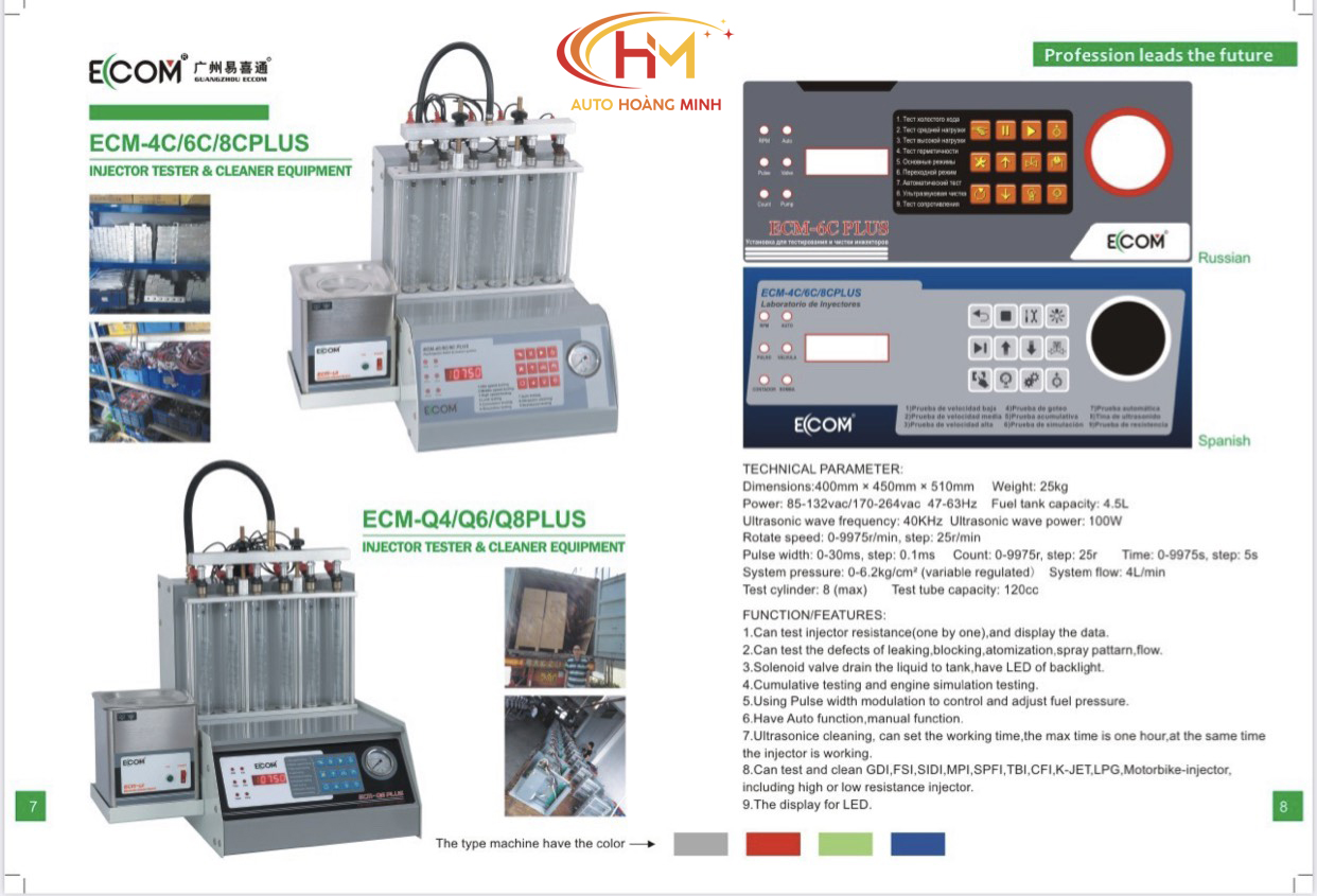 Máy làm sạch kim phun nhiên liệu ECCOM ECM-6C PLUS