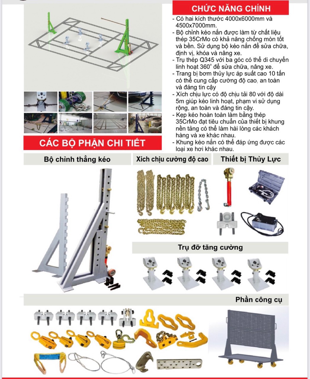 Chi tiết phụ kiện kéo nắn sắt xi âm sàn