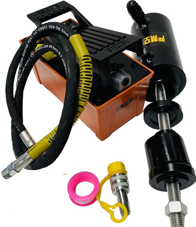 Bộ dụng cụ tháo lắp ắc nhíp xe tải trực tiếp trên xe dùng bơm thủy lực