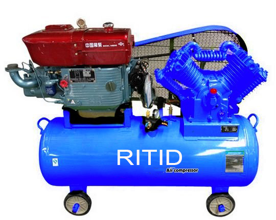 Máy nén khí đầu nổ chạy dầu diesel – 10HP – 500L – Đầu nổ 16 két nước