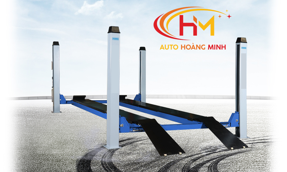 Cầu nâng 4 trụ cân chỉnh góc đặt bánh xe 4.5tấn HFL4145