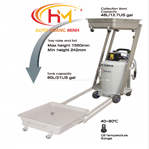 Máy hứng, hút dầu thải khí nén HPMM-3285A