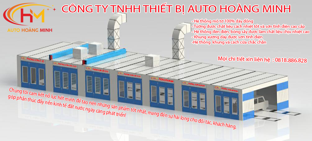 Tác dụng,cấu tạo,lợi ích,nguyên lý hoạt động phòng sơn sấy ô tô